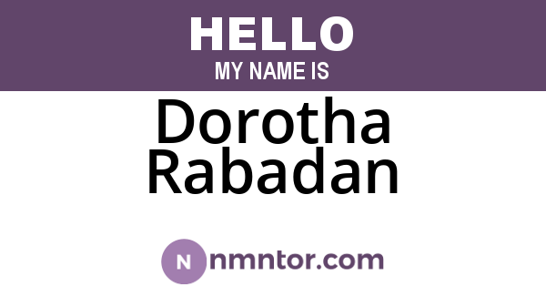 Dorotha Rabadan