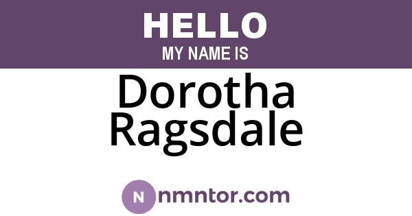 Dorotha Ragsdale