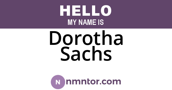 Dorotha Sachs