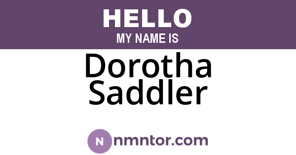 Dorotha Saddler
