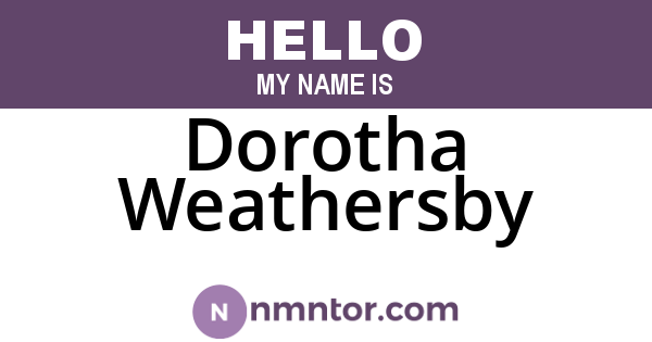 Dorotha Weathersby