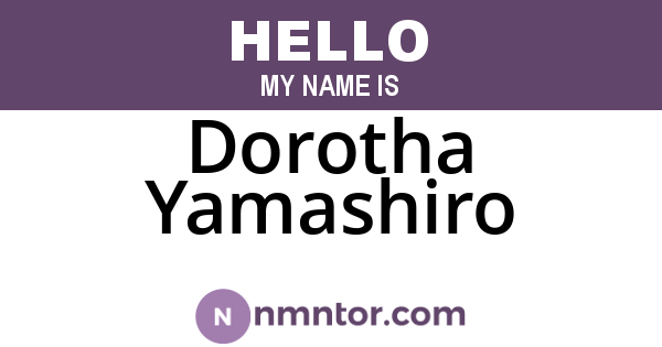 Dorotha Yamashiro