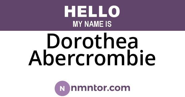 Dorothea Abercrombie