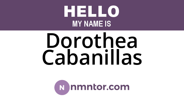 Dorothea Cabanillas