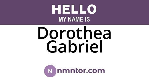 Dorothea Gabriel
