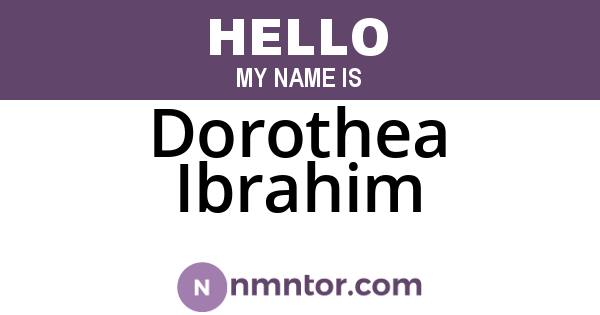 Dorothea Ibrahim