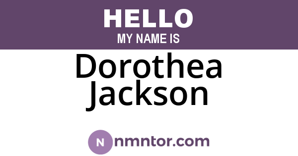 Dorothea Jackson