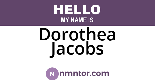 Dorothea Jacobs