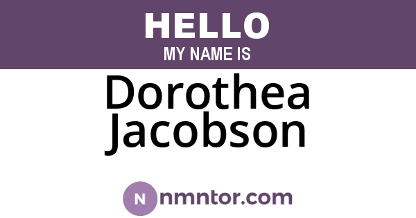 Dorothea Jacobson