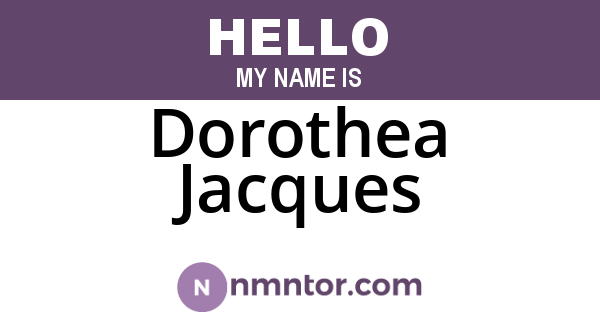 Dorothea Jacques