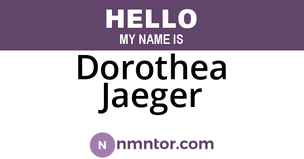 Dorothea Jaeger