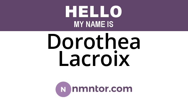 Dorothea Lacroix