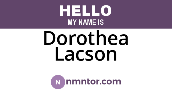 Dorothea Lacson