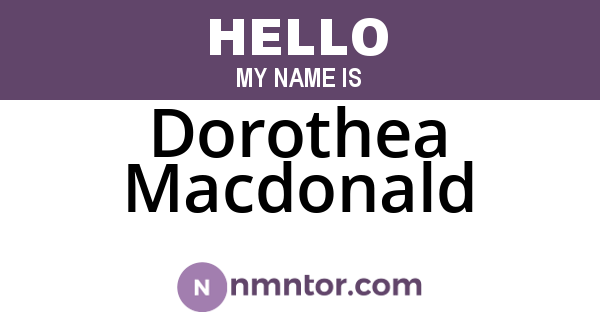 Dorothea Macdonald
