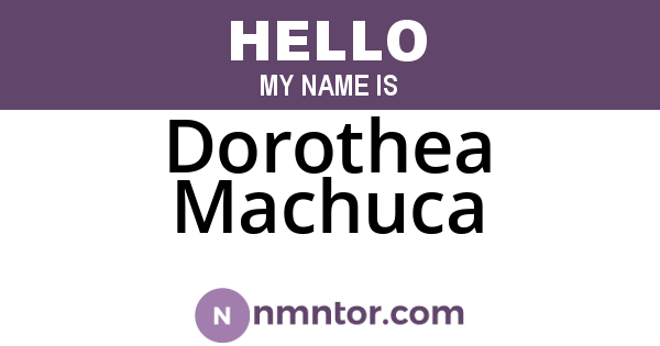 Dorothea Machuca