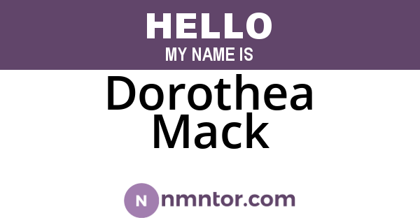 Dorothea Mack