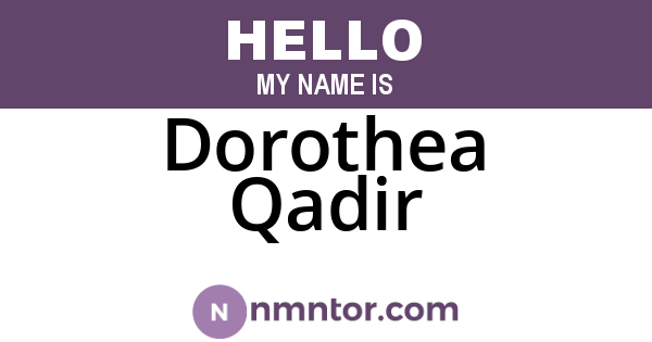 Dorothea Qadir