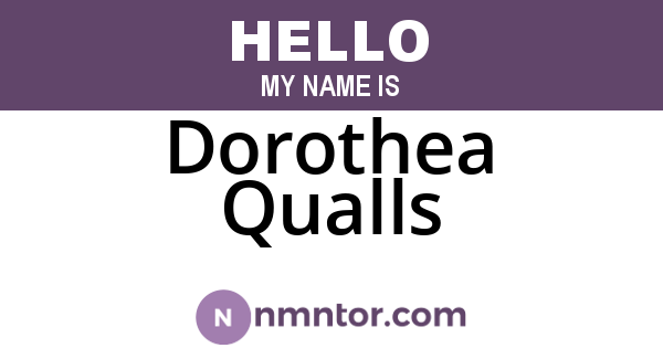 Dorothea Qualls
