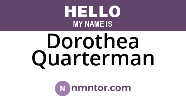 Dorothea Quarterman