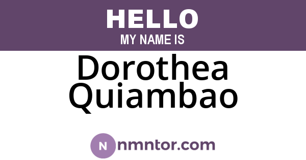 Dorothea Quiambao