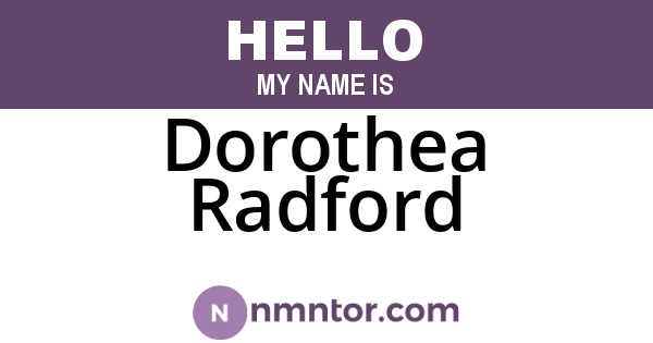 Dorothea Radford