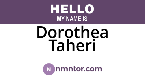 Dorothea Taheri