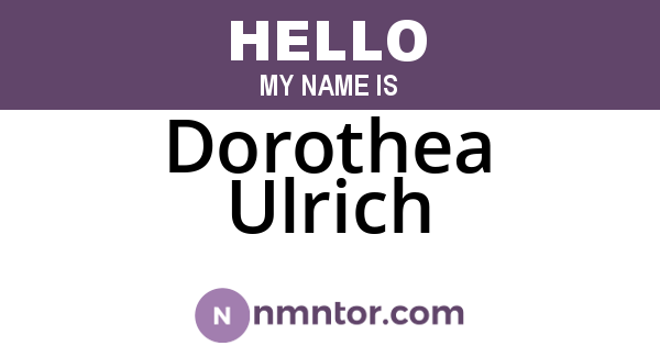 Dorothea Ulrich