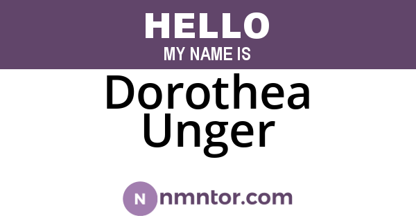 Dorothea Unger