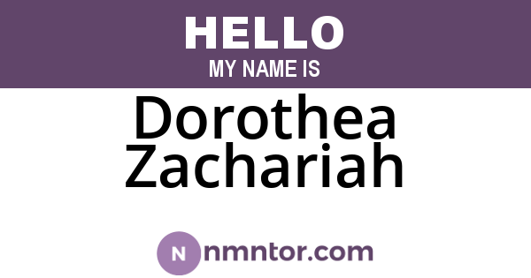 Dorothea Zachariah