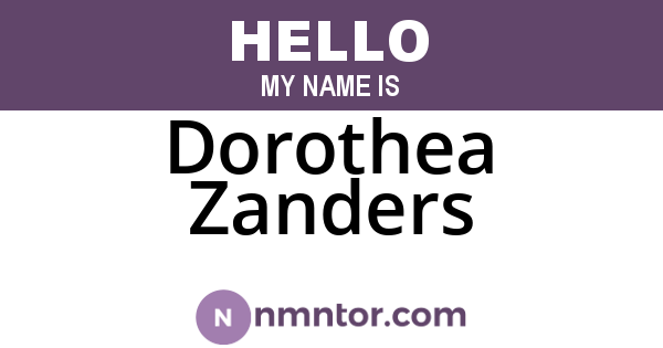 Dorothea Zanders