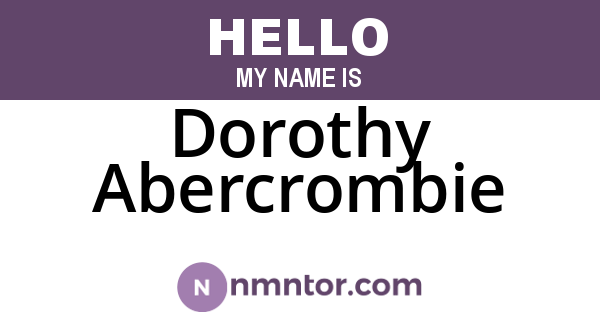 Dorothy Abercrombie