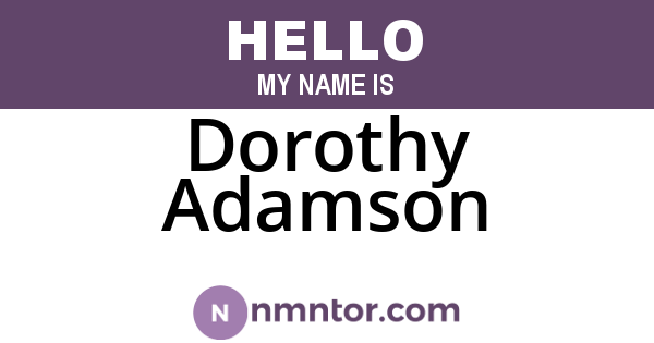 Dorothy Adamson