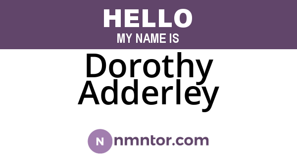 Dorothy Adderley