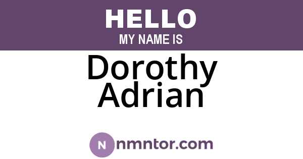 Dorothy Adrian