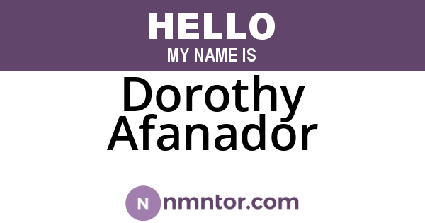Dorothy Afanador