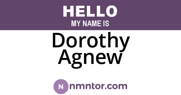 Dorothy Agnew
