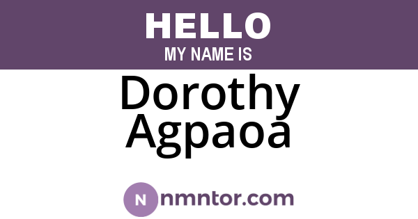 Dorothy Agpaoa