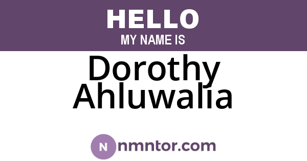 Dorothy Ahluwalia
