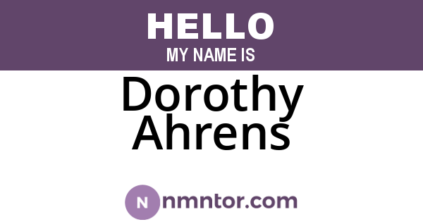 Dorothy Ahrens