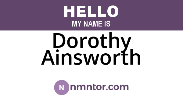 Dorothy Ainsworth