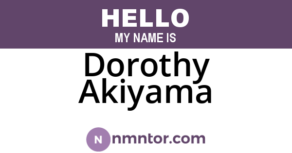 Dorothy Akiyama