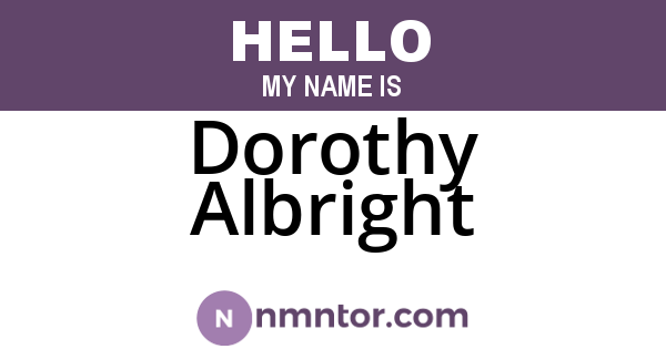 Dorothy Albright
