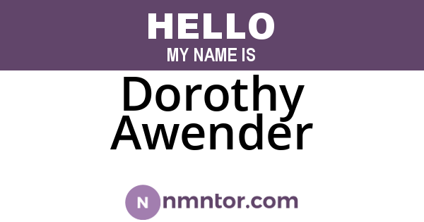 Dorothy Awender