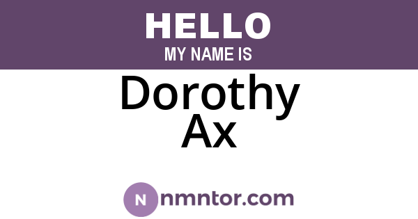 Dorothy Ax
