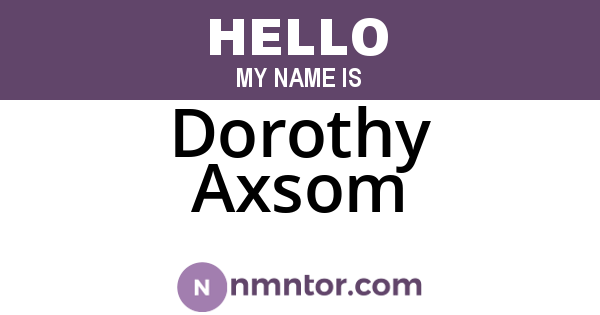 Dorothy Axsom