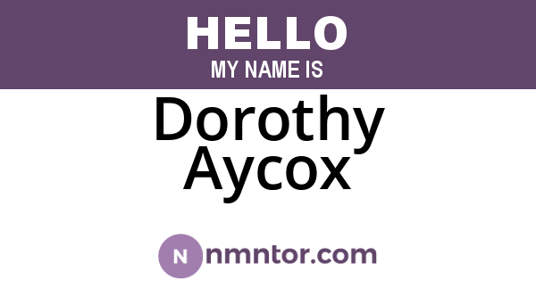 Dorothy Aycox