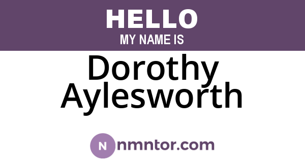 Dorothy Aylesworth