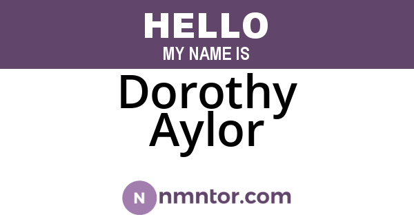 Dorothy Aylor
