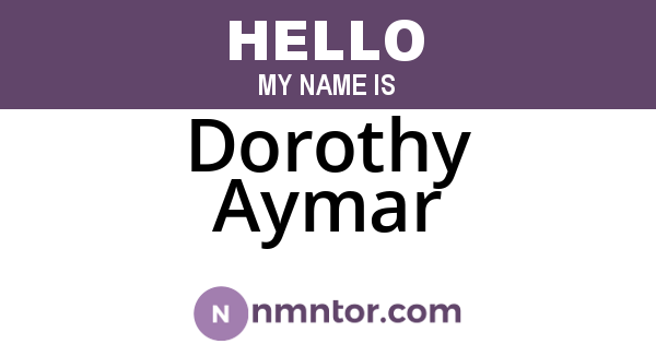 Dorothy Aymar