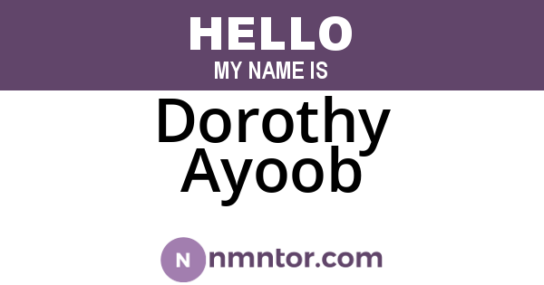 Dorothy Ayoob